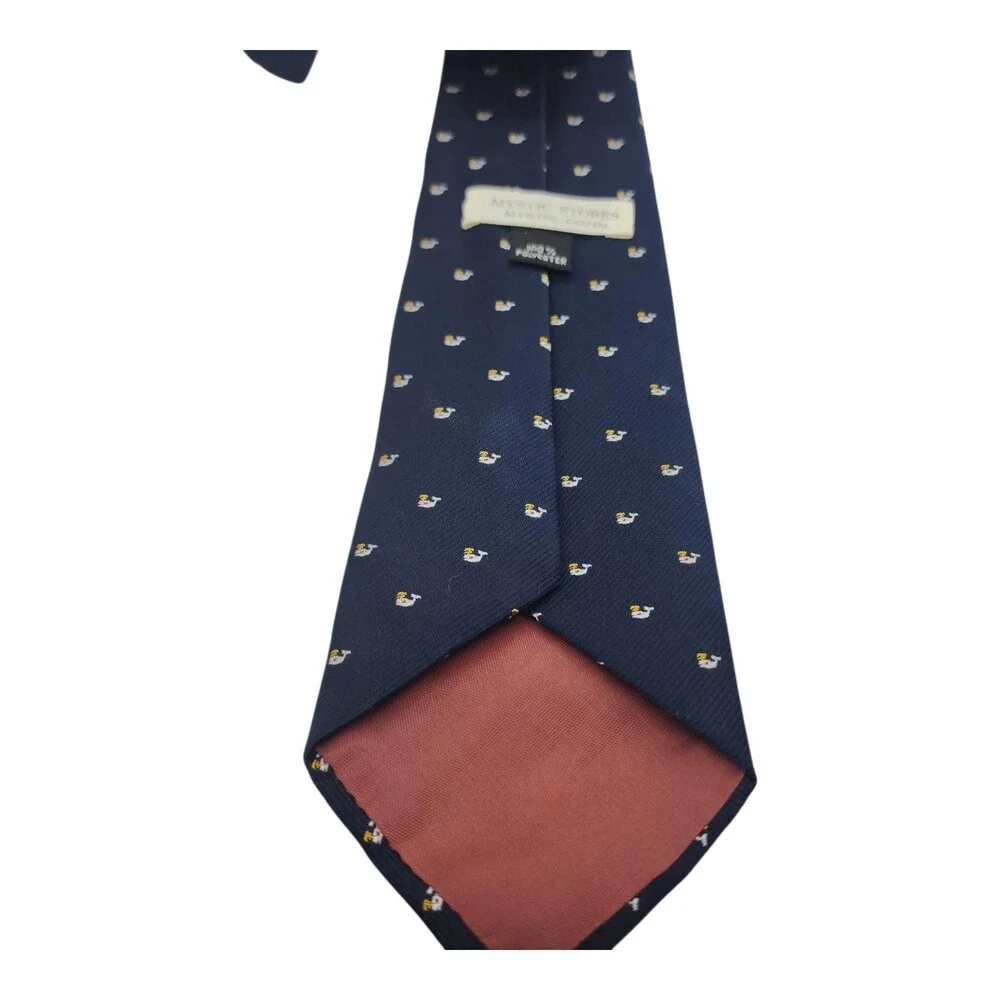 Mystic Stores Tie Mens Blue Duck Print Polyester Novelty Classic Necktie
